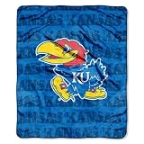 NCAA Kansas Jayhawks 50-Inch-by-60-Inch Micro Plush Raschel Throw "Grunge" Design