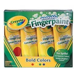 Crayola 4ct Washable Fingerpaints Primary