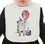 Party Pug ネクタイを有する有機ビブ Medium