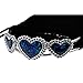 Embolden Jewelry Best Gift for a Girlfriend - Silver and Blue Green Abalone Paua Shell Heart Crystal Bangle Cuff Bracelet