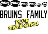 16" x 6.75" Bruins Hockey Family Vinyl Sticker Decal [Die-cut, Black] + with Free Hockey Pencil