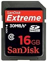 SanDisk 16GB Extreme - SDHC Class 10 High Performance memory card (SDSDX3-016G-P31, Retail Packaging) - NEW 30MB/s version