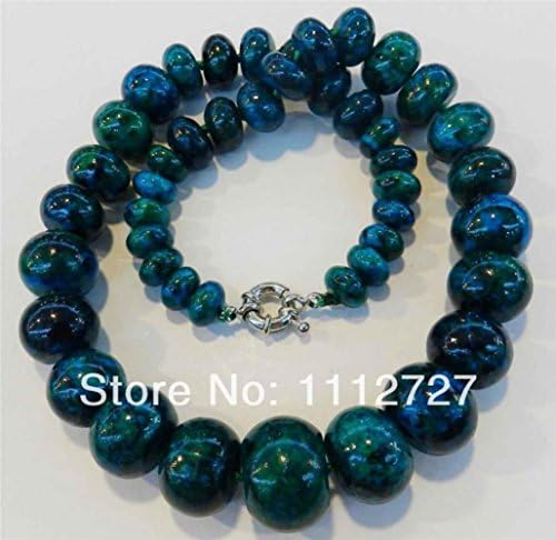 Pretty Birdy Charming 10-20Mm Azurite Jasper Phoenix Stone Roundel Beads Necklace Ea176