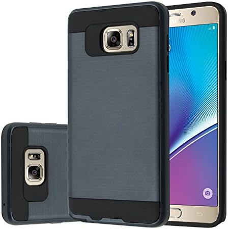 Samsung Galaxy Note 5 Case, Bumper Defender Hard Dual Layer Thin Armor Soft TPU Interior Silicone Heavy Duty Solid PC Back Shock Absorbing Skid Proof Scratch Resistant Hybrid Dual Layer Slim Cover