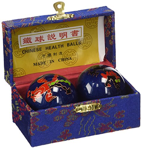 Chinese Healthy Balls #40555 (Blue with Phoenix Bird and Dragon)