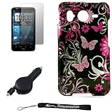 Black Glossy with Magenta Butterflies and Garden Design Cover / 2 Piece Sna ....