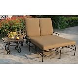 Darlee Malibu Double Cast Aluminum Chaise Lounge Set With Cushions