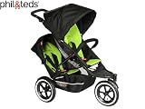 Phil and Teds Explorer Stroller with Doubles Kit- Apple/Black