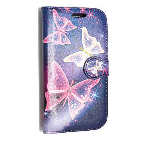  Samsung Galaxy A5 Premium PU Leather Magnetic Flip Wallet Case Cover Pouch +STYLUS (Blue Butterfly Book)