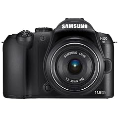Samsung NX10 Systemkamera (14,6 Megapixel, Bildstabilisation) Kit inkl. 18-55 mm Objektiv, schwarz