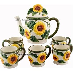 Sunflowers Tea set server by Clocks