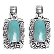 Sterling Silver Turquoise Earrings - Size: 24mm