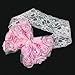 AllBeauty Baby Infant Pink Christening Flower Headband Toddler Lace Rose Bow Headdress