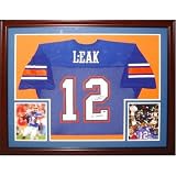 Chris Leak Autographed Florida Gators (Blue #12) Deluxe Framed Jersey w/ "06 Champs"