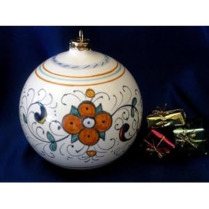 Click to buy Italian Christmas decorations : Deruta 'Ricco' jumbo ornament from Amazon!