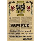 Harnish Coat of Arms / Family Crest with Armorial History on Beautiful 11 x 17 Parchment Paper