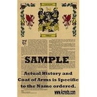 Spraggins Coat of Arms / Family Crest with Armorial History on Beautiful 11 x 17 Parchment Paper