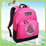 Horse Horseshoe Pink Backpack Horse design for Travel, Daypack CUTE School Bags Best Unique Cute Gifts for Girls, Students Ladies -