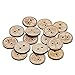 Souarts Natural Color Round Shape 2 Holes Wood Wooden Buttons Life Tree Printed 25mm Pack of 50pcs