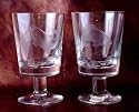 Denis F Mann Boxed Pr Engraved Caithness Glass Goblets