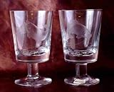 Review Caithness  / Denis F Mann Boxed Pr Engraved Caithness Glass Goblets