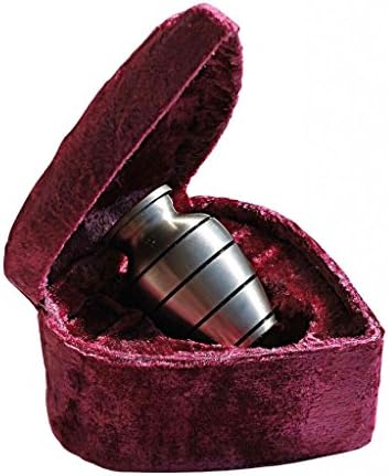 Platinum Brass Funeral Cremation Keepsake Urn For Ashes Hand Made
