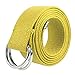 Gelante Canvas Web D Ring Belt Silver Buckle Military Style for men & women 1 or 3 pcs 2052-Yellow (S/M)