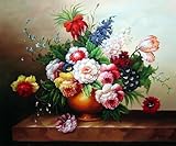 IMAGE OF Blooming Peony Flowers on Table Painting Oil Painting 20 x 24 inches