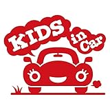 imoninn KIDS in car ステッカー　【シンプル版】　No.25　クルマさん　（赤色）