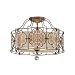 Murray Feiss SF285BRB/OBZ Marcella Collection 3-Light Semi-Flush, British Bronze and Oxidized Bronze Finish with Beige Hardbacked Shade