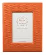 Woven Leather Picture Frame, Italian, Burnt Orange, 4x6"