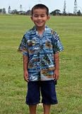 Island Aviation Boys Hawaiian Aloha Cotton Shirt