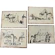 Old Paris Sketches, Metal Wall D&eacute;cor Plaques, Set of 4