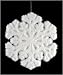 Set of 4 White Flocked Glitter Snowflake Christmas Ornaments