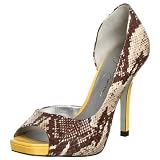 Jessica Simpson Women's Josette2 Peep Toe Pump,Yellow Snake,7.5 M