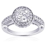 2.00 Ct Round Diamond Engagement Ring Vintage Pave SI2