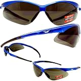 SAFETY GLASSES FAST FREDDIE UV400 SUNGLASSES ANSI Z87.1 EYE PROTECTION SHINY BLUE FRAME