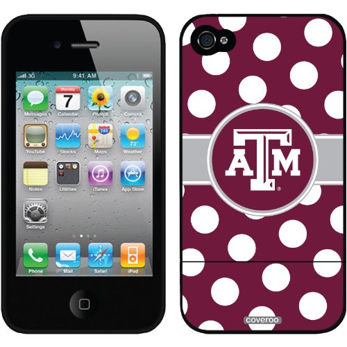 Texas A&M University - Polka Dots design on a Black iPhone 4 / 4S Slider Case by Coveroo