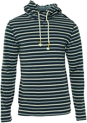 Social Republic Men's Striped Hoodie Indigo L