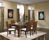 7pcs Urban Style Wood & Glass Dining Table & 6 Chairs Set