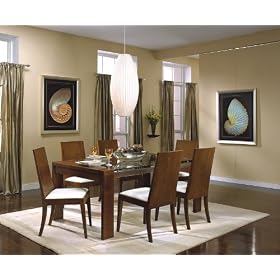 7pcs Urban Style Wood and Glass Dining Table and 6 Chairs Set by visiondecor Furniture