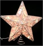 Lighted Silver Scrolling Wire Star Christmas Tree Topper With Clear Lights
