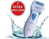 Rechargeable Water Resistant Electric Callus Remover - Foot File for Scrubbing Feet, Micro-Pedi Foot Care Tool - Gently & Effectively Shaves and Buffs Away Dead, Hard Skin, Dry Callused Feet and Cracked Heels - For Men and Women - 3 Pumice Stone Rollers Included - Experience Pedicure Spa Like Results In Seconds!