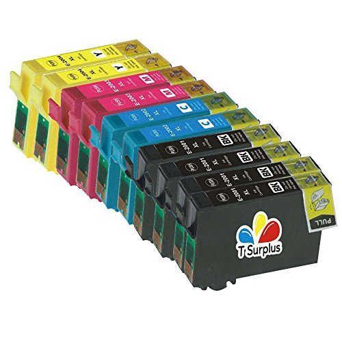 TS 10-PK 200 T200XL (NOT T220) Remanufactured compatible ink cartridges for EPSON 200XL T200XL (4 BLACK , 2 YELLOW, 2 MAGENTA, 2 CYAN) Expression Home XP-200, Expression Home XP-300, Expression Home XP-400, workforce WF-2530, Workforce WF-2540