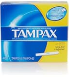 Tampax Regular Absorbency Tampons, Anti-Slip Grip Cardboard Applicator, 40 Count