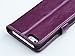 iPhone 5S Case, ULAK High-grade of Leather Wallet Case for iPhone 5S 5 5G, Durable Folder Genuine Leather Cover Built-in Card Slot Premium Case with Screen Protector and Stylus(Purple)