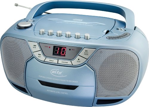 Elta 6770 Stereo Radio-Rekorder (CD-Player, UKW-/MW-Tuner, Kassettendeck, 50 Watt PMPO) blau