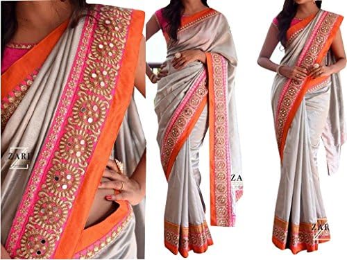 Vinayak Textile Women's Nylone Silk Georgette Bollywood Party Wear Saree