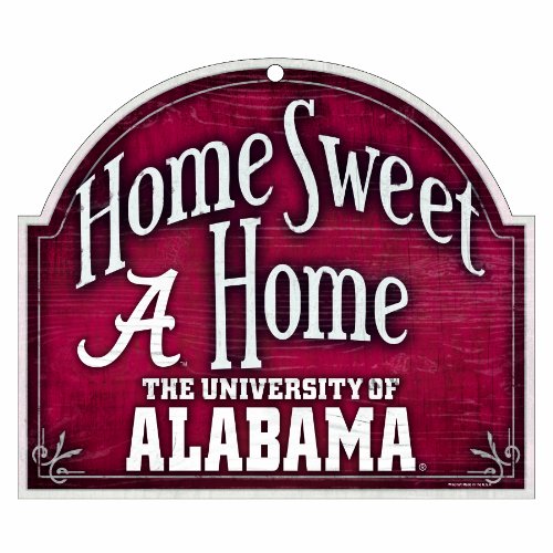 NCAA Alabama Crimson Tide 10-by-11 inch Wood Home Sweet Home Sign
