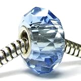 51ITTbFmi L. SL160  Sterling Silver BIRTHSTONE Crystal Aquamarine European Bead charm